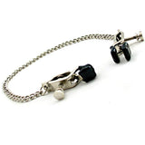 Beaded Nipple Clamps Adjustable Rubber Tipped With Pink Beads