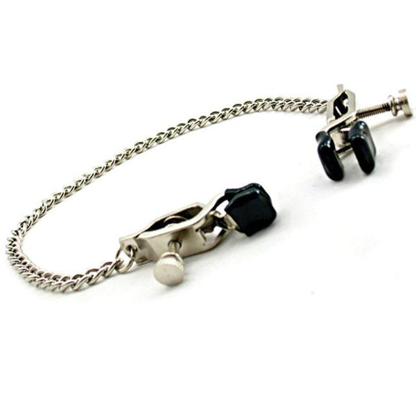 Beaded Nipple Clamps Adjustable Rubber Tipped With Pink Beads
