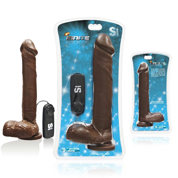 SI 10In Thick Cock w/Balls & Suction Cup Black