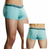 Male Power Heather Stripe Lo Rise Enhancer Short Mint Small