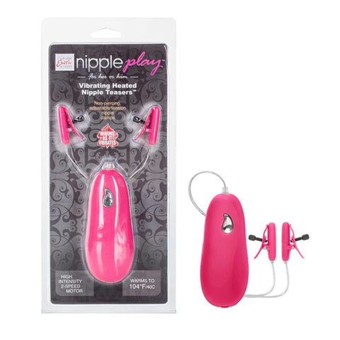nipple play Vibrating Heated Nipple Teasers - Pink