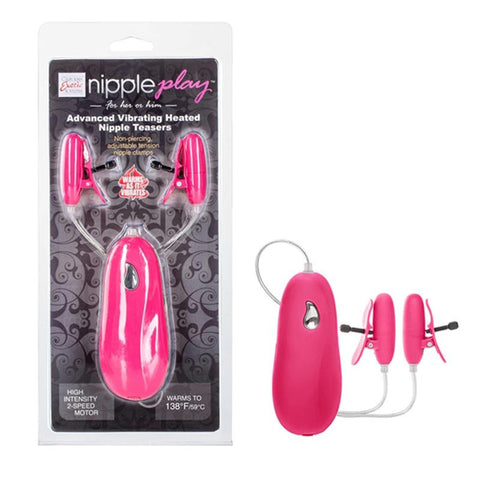 Nipple Play Advanced Vibrating Heated Nipple Teasers - Pink
