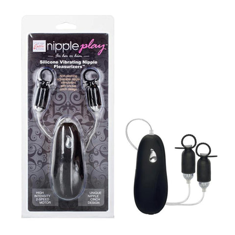 Nipple Play Silicone Vibrating Nipple Pleasurizer - Black