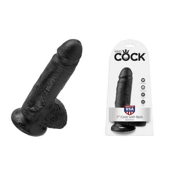 Naturals 7in. Thick Dong W/Balls (Flesh)