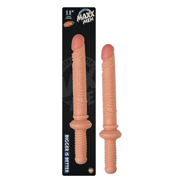 Maxx Men 11in. Real Skin Dong With Handle (Ivory)