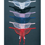 Butterfly Crotchless Panty w/Pearl Sequin Detail O/S Assorted 12pk