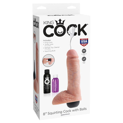 King Cock 8in Squirting Cock - Flesh