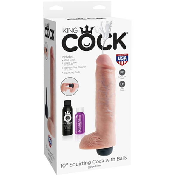 King Cock 10in Squirting Cock - Flesh