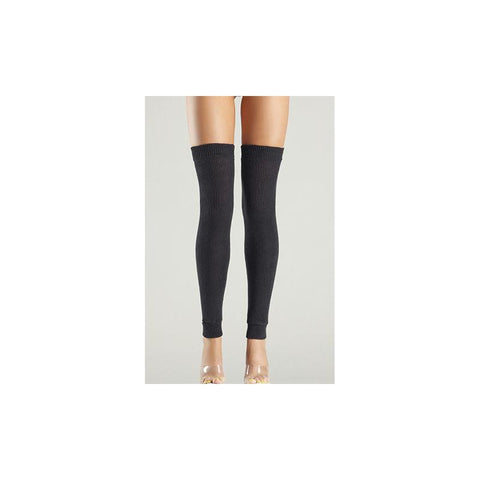 Acrylic Thigh High Leg Warmer Black O-S