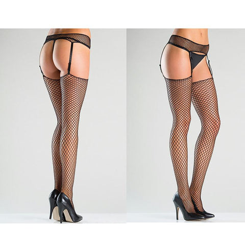 2pc Fishnet Garterbelt And Thigh Highs O/S Black, All Lingerie, BeWicked, Red Hot Toy Box  Save Template