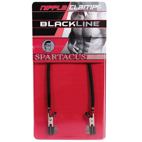 Spartacus Blackline Nipple Clamps With Leather Cord