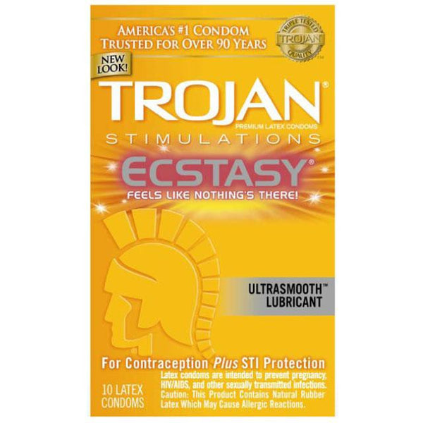 Trojan Ecstasy Ultra Ribbed Condoms with UltraSmooth Lubricant