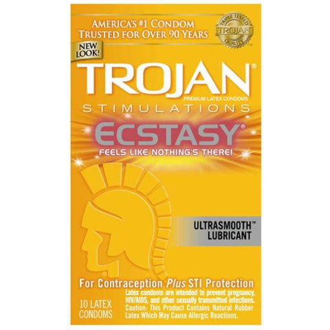 Trojan Ecstasy Ultra Ribbed Condoms with UltraSmooth Lubricant