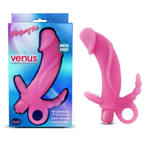 Blush Venus Multi Zone Clitoral Anal & G Spot Slicone Stimulator (Pink)