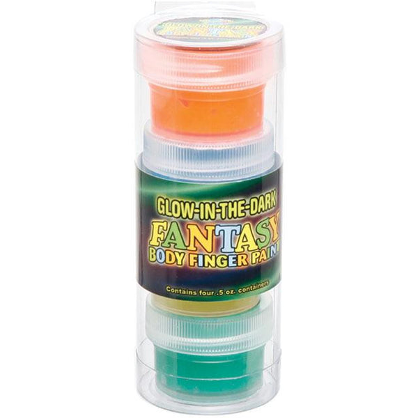 Glow-In-The-Dark Fantasy Body Finger Paint 4 Pack Tube