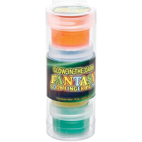 Glow-In-The-Dark Fantasy Body Finger Paint 4 Pack Tube