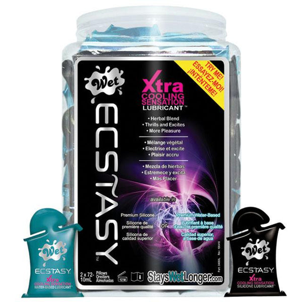 Wet Ecstasy 10ml Pillow (144pc. asst.-Free Bowl Display)