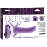 Fetish Fantasy Elite 6in. Vibrating Hollow Strap-On Purple