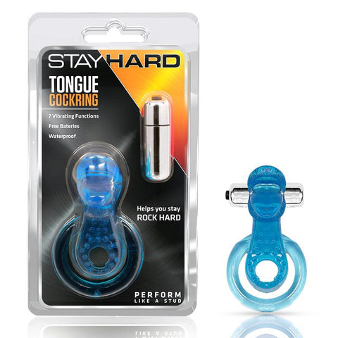 Blush The Tongue Vibrating Cockring (Blue)