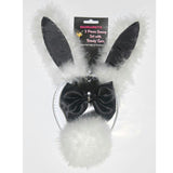 3 Pieces Bunny Set with in.Bendyin. Ears (Black/White), All Lingerie, OMG International, Tickle Toys INC