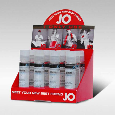 JO Premium Cool 1oz Silicone Lubricant Counter Display (12)