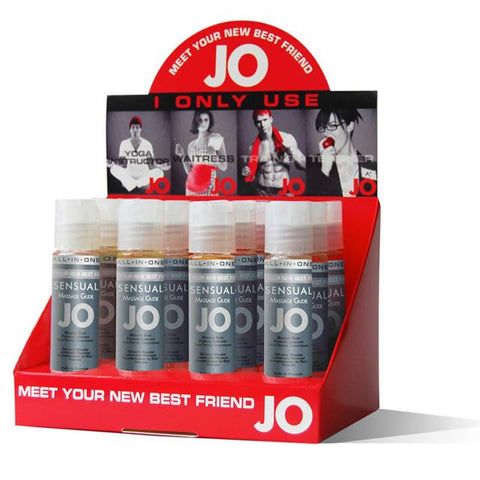 JO Massage Glide Sensual 1oz (Unscented) Display of 12
