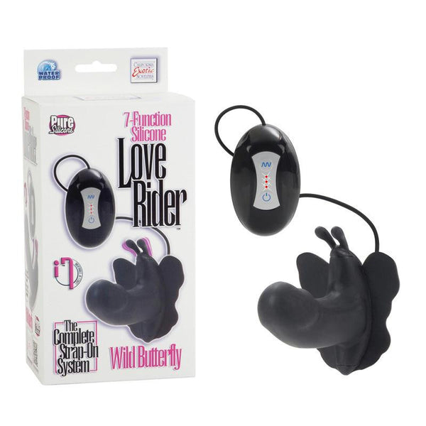 Silicone Love Rider Wild Butterfly - Black 7-Function