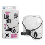 Silicone Love Rider Dual Action Strap-On - Black 7-Function