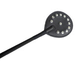 Button Me Up Studded Leather Crop (Black)