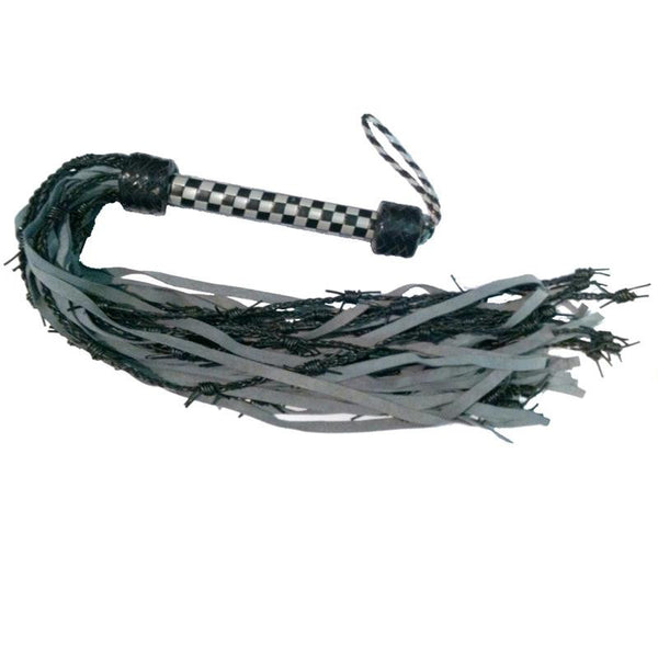 Gray Gated Barbed Wire Flogger