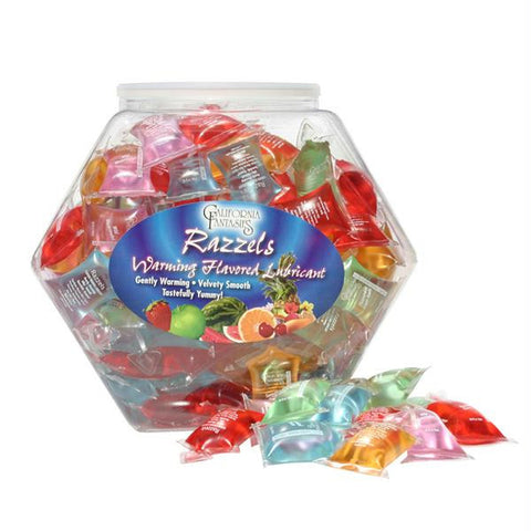 Razzels Warming Lubricant Assorted Flavors 10ml Pillows (Bowl of 144)