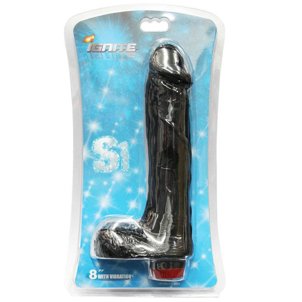 SI 8in Cock w/Balls & Vibration - Black