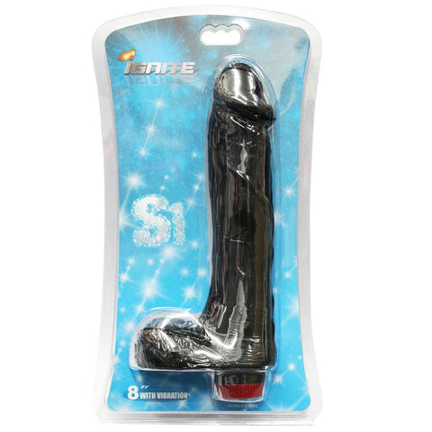 SI 8in Cock w/Balls & Vibration - Black