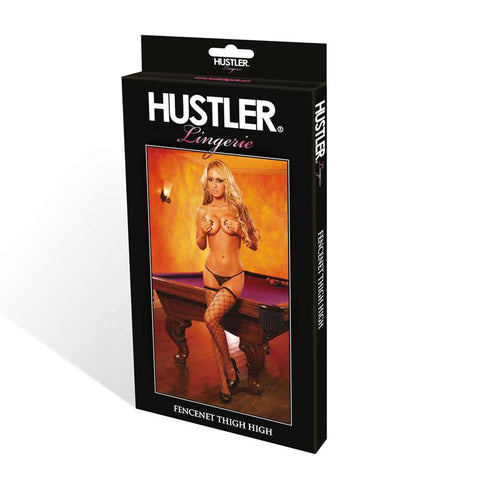 Hustler Diamond Fencenet Thigh High Black