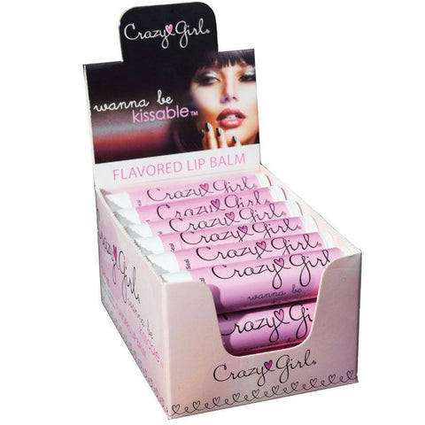 Crazy Girl Lip Balm, 18 Piece Retail Display