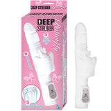 Deep Stroker Butterfly Thrusting 8in. Multispeed Waterproof Clit Stimulating Vibe (White)
