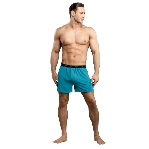 Male Power Bamboo Boxer Teal Med