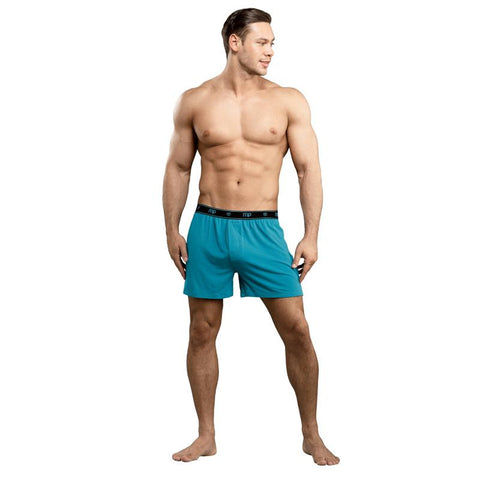 Male Power Bamboo Boxer Teal Med