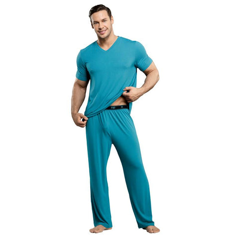 Male Power Bamboo Tee Shirt Teal Large