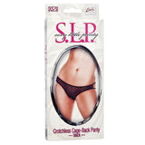 Sexy Little Panty Collection Crotchless Cage-Back Panty - XS/S - Black