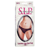 Sexy Little Panty Collection Crotchless Cage-Back Panty - M/L - Black