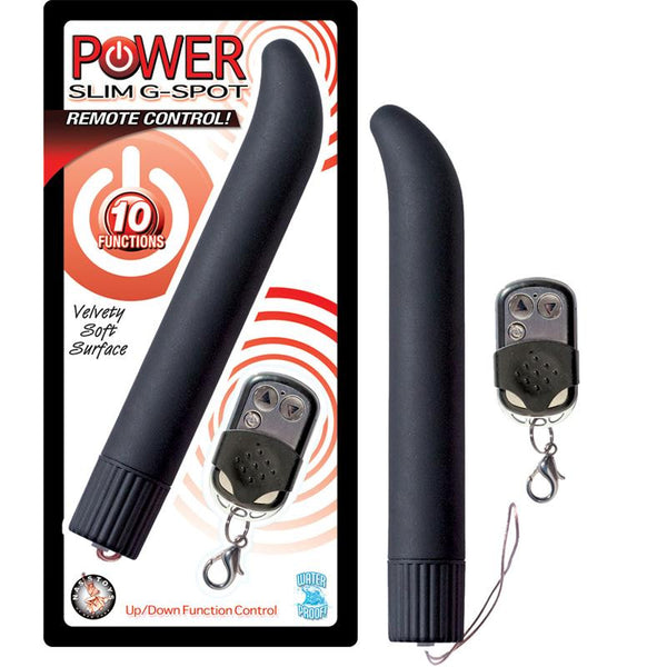 Power Slim G-Spot Remote 7.5in. Control Multispeed Waterproof Vibe (Black)
