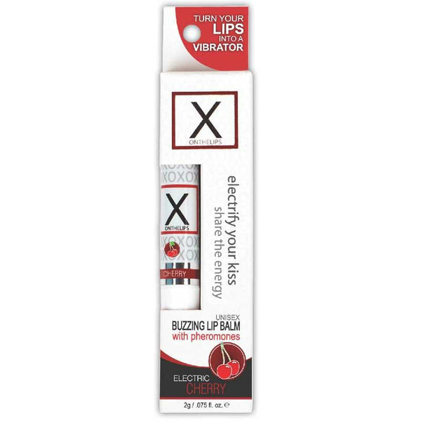 X on the Lips Cherry Scent Buzzing Lip Balm w-Pheromones 0.075 fl oz Refill Kit (12)
