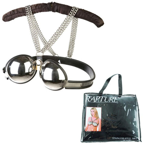 Rapture Stainless Steel Band Bra W/Black Trim