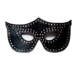 Rapture Black Leather Mask w/Silver Rivets