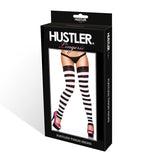 Hustler Thigh High Black & White Stripe