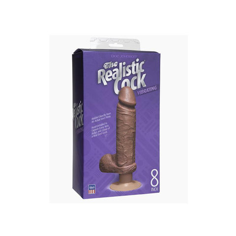 The Realistic Cock - Vibrating - 8 Inch Brown