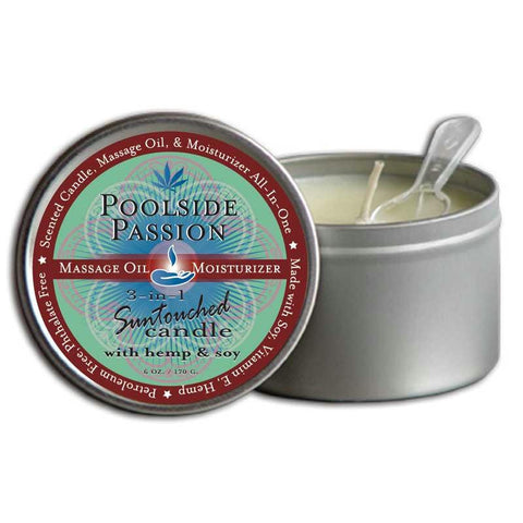 Earthy Body 3 N 1 Massage Candle Poolside Passion 6.8oz.