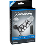 Fetish Fantasy 8in Vibrating Hollow Strap-On Brown