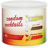 Paradise Condom Cocktails, Flavored Latex Condoms Strawberry Daiquiri, Appletini & Pina Colada (40-Bowl)